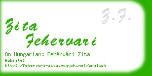 zita fehervari business card